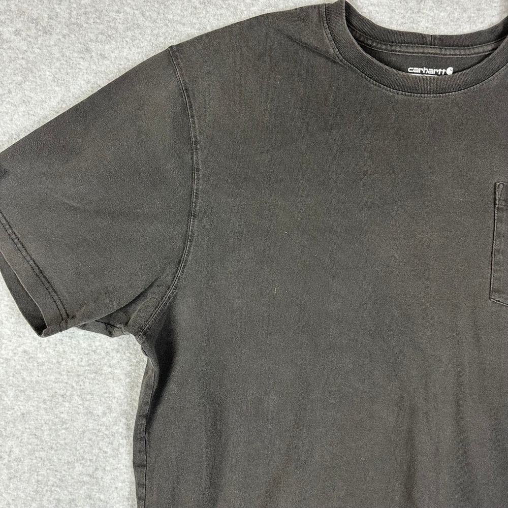 Carhartt Mens K87 2XL Loose Fit Short Sleeve Pocket T Shirt Black Flaws - Picture 5 of 6